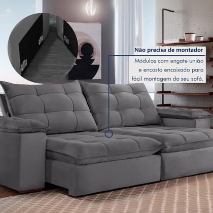 Imagem de Sofá 4 Lugares Retrátil e Reclinável 250cm Espanha  Veludo