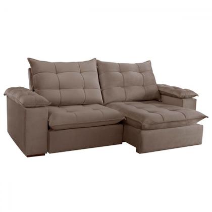 Imagem de Sofá 4 Lugares Retrátil e Reclinável Espanha 250cm Bege Escuro - Celflex