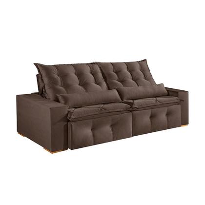 Sofá 4 Lugares Retrátil e Reclinável França Suede Marrom - Mobly Imagem de Sofá 4 Lugares Retrátil e Reclinável França Suede Marrom