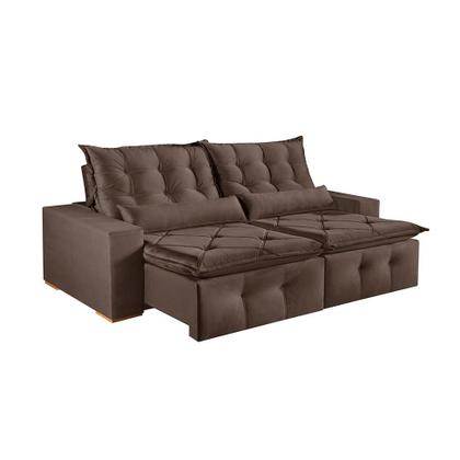 Sofá 4 Lugares Retrátil e Reclinável França Suede Marrom - Mobly Imagem de Sofá 4 Lugares Retrátil e Reclinável França Suede Marrom