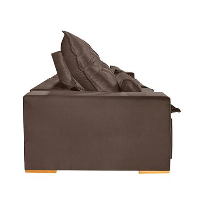 Sofá 4 Lugares Retrátil e Reclinável França Suede Marrom - Mobly Imagem de Sofá 4 Lugares Retrátil e Reclinável França Suede Marrom