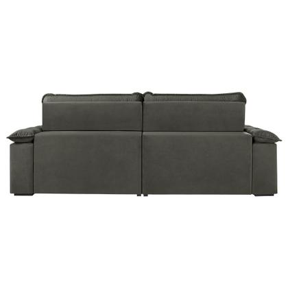 Imagem de Sofá 4 Lugares Retrátil e Reclinável Jobi com USB Veludo Cinza 254 cm