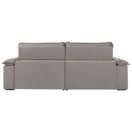 Sofá 4 Lugares Retrátil e Reclinável Jobi com USB Veludo Cinza Prateado 254 cm - Estofart Imagem de Sofá 4 Lugares Retrátil e Reclinável Jobi com USB Veludo Cinza Prateado 254 cm