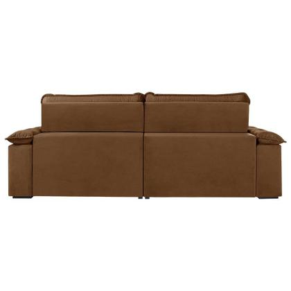 Sofá 4 Lugares Retrátil e Reclinável Jobi com USB Veludo Marrom 254 cm - Estofart Imagem de Sofá 4 Lugares Retrátil e Reclinável Jobi com USB Veludo Marrom 254 cm