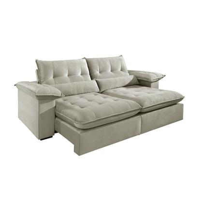 Imagem de Sofá 4 Lugares Retrátil e Reclinável Mônaco Veludo com Molas Ensacadas