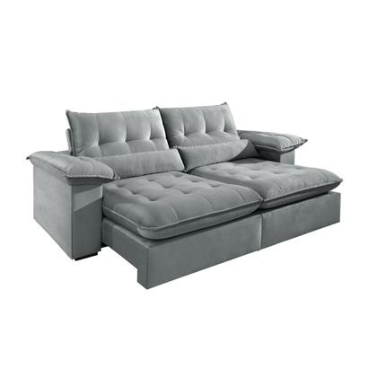 Imagem de Sofá 4 Lugares Retrátil e Reclinável Mônaco Veludo com Molas Ensacadas