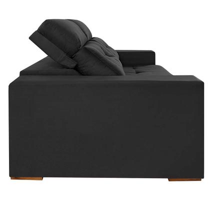 Sofá 4 Lugares Retrátil e Reclinável Roma Suede Grafite 250 cm - Mobly Imagem de Sofá 4 Lugares Retrátil e Reclinável Roma Suede Grafite 250 cm