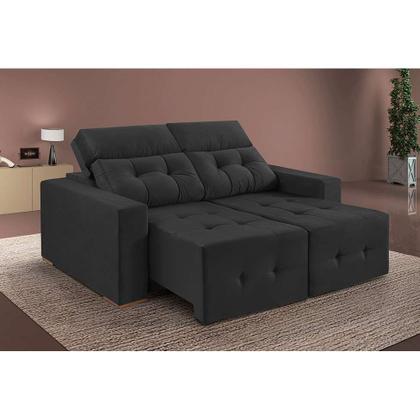 Sofá 4 Lugares Retrátil e Reclinável Roma Suede Grafite 250 cm - Mobly Imagem de Sofá 4 Lugares Retrátil e Reclinável Roma Suede Grafite 250 cm