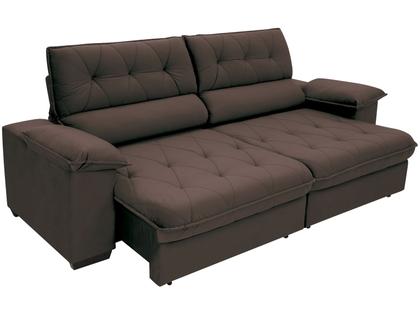Imagem de Sofá 4 Lugares Retrátil Reclinável Suede Hannover Linoforte
