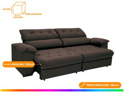 Imagem de Sofá 4 Lugares Retrátil Reclinável Suede Hannover Linoforte
