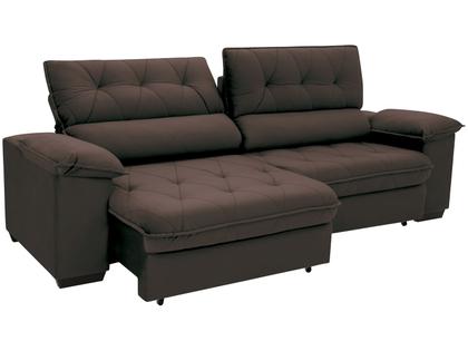 Imagem de Sofá 4 Lugares Retrátil Reclinável Suede Hannover Linoforte