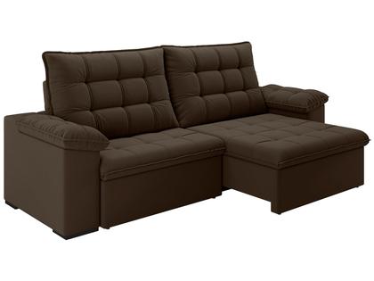 Imagem de Sofá 4 Lugares Retrátil Reclinável Suede Veludo Dallas Flexforma Estofados