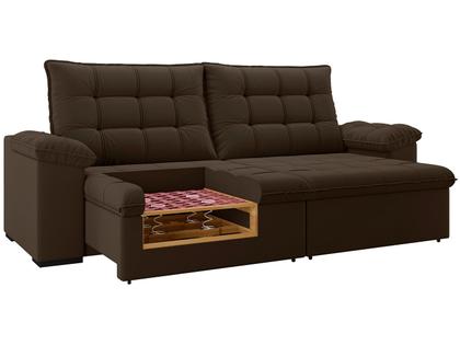 Imagem de Sofá 4 Lugares Retrátil Reclinável Suede Veludo Dallas Flexforma Estofados