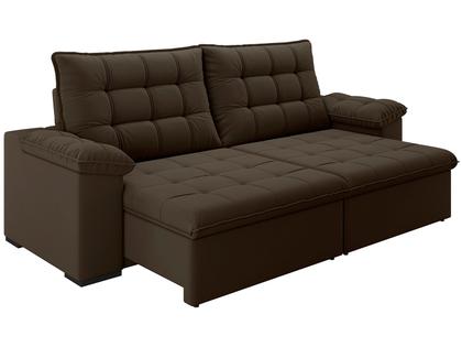 Imagem de Sofá 4 Lugares Retrátil Reclinável Suede Veludo Dallas Flexforma Estofados
