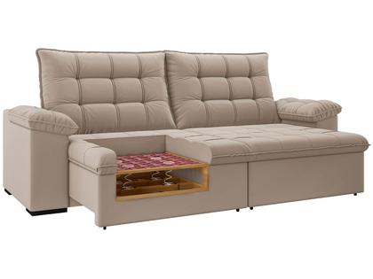 Imagem de Sofá 4 Lugares Retrátil Reclinável Suede Veludo Dallas Flexforma Estofados