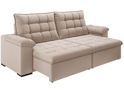 Imagem de Sofá 4 Lugares Retrátil Reclinável Suede Veludo Dallas Flexforma Estofados