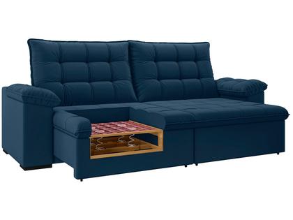 Imagem de Sofá 4 Lugares Retrátil Reclinável Suede Veludo Dallas Flexforma Estofados