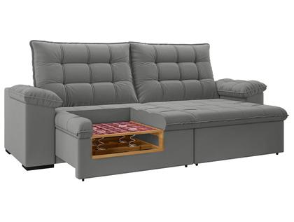 Imagem de Sofá 4 Lugares Retrátil Reclinável Suede Veludo Dallas Flexforma Estofados