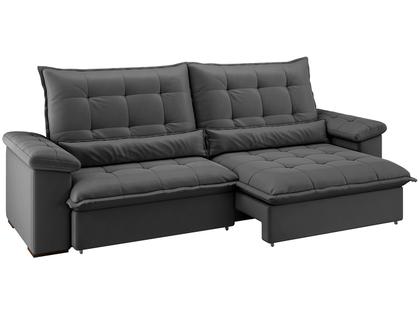 Imagem de Sofá 4 Lugares Retrátil Reclinável Suede Veludo Molas Ensacadas Módena Flexforma Estofados