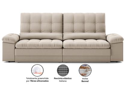 Imagem de Sofá 4 Lugares Retrátil Reclinável Velosuede Cristal Next Sofás
