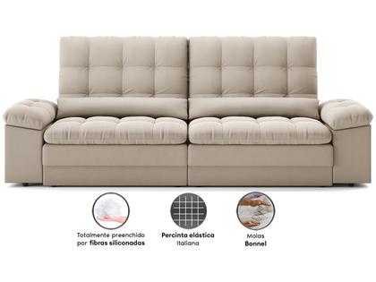 Imagem de Sofá 4 Lugares Retrátil Reclinável Velosuede Cristal Next Sofás