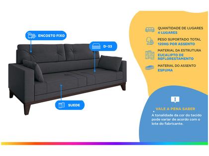 Imagem de Sofá 4 Lugares Suede Cannes Linoforte