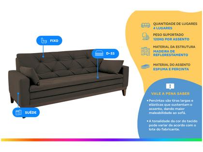 Imagem de Sofá 4 Lugares Suede Vivaldi Linoforte