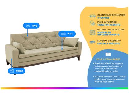 Imagem de Sofá 4 Lugares Suede Vivaldi Linoforte