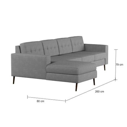 Sofá 4 Lugares Surprised com Chaise Esquerdo Pé Palito Linho Cotton Cinza - Mobly Imagem de Sofá 4 Lugares Surprised com Chaise Esquerdo Pé Palito Linho Cotton Cinza