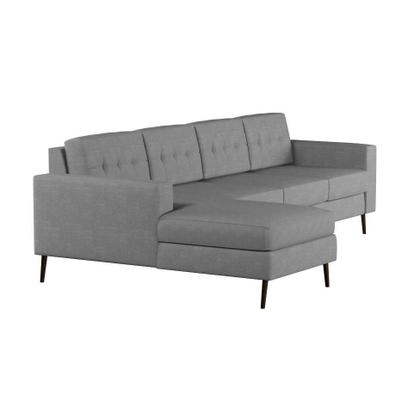 Sofá 4 Lugares Surprised com Chaise Esquerdo Pé Palito Linho Cotton Cinza - Mobly Imagem de Sofá 4 Lugares Surprised com Chaise Esquerdo Pé Palito Linho Cotton Cinza