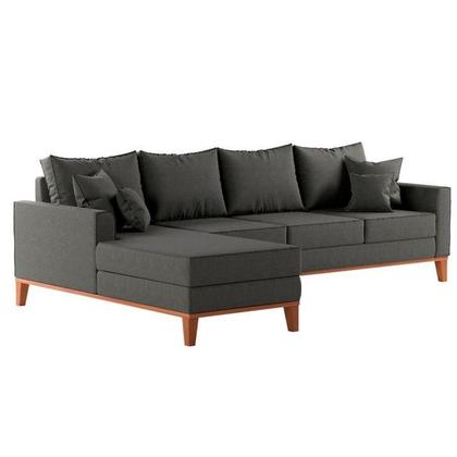 Imagem de Sofá 4 Lugares Tupiza Com Chaise Esquerdo Linho Grafite