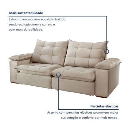 Imagem de Sofá 5 Lugares Espanha Retrátil e Reclinável 290cm Bege Claro - Celflex