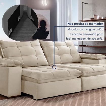 Imagem de Sofá 5 Lugares Espanha Retrátil e Reclinável 290cm Bege Claro - Celflex