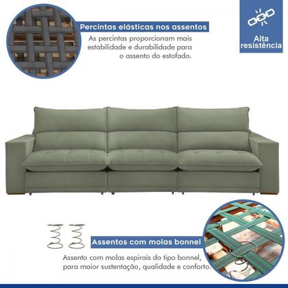 Imagem de Sofá 5 Lugares Martinho Retrátil Boucle Verde - Celflex