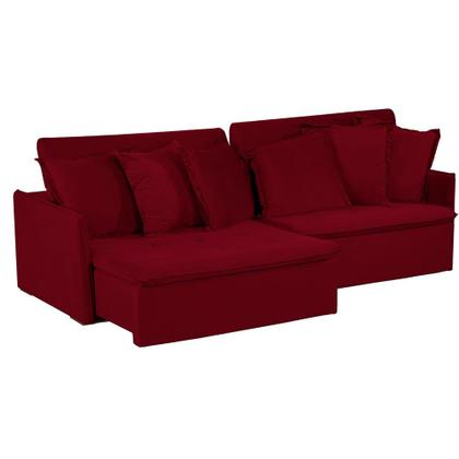 Imagem de Sofá 5 Lugares Modular Olinda 2.90 MT com Molas Retrátil e Reclinável Veludo Nobre Sofatec