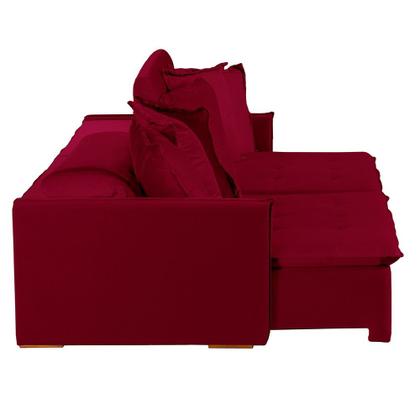 Imagem de Sofá 5 Lugares Modular Olinda 2.90 MT com Molas Retrátil e Reclinável Veludo Nobre Sofatec