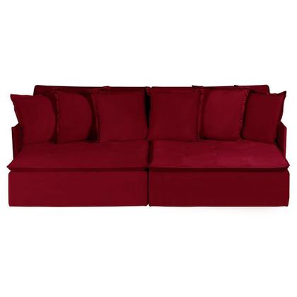 Imagem de Sofá 5 Lugares Modular Olinda 2.90 MT com Molas Retrátil e Reclinável Veludo Nobre Sofatec