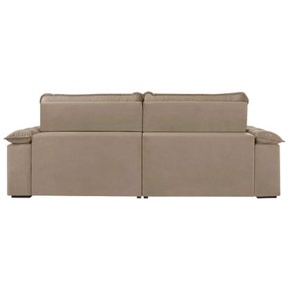 Sofá 5 Lugares Retrátil e Reclinável Jobi com USB Veludo Bege Natural 297 cm - Estofart Imagem de Sofá 5 Lugares Retrátil e Reclinável Jobi com USB Veludo Bege Natural 297 cm