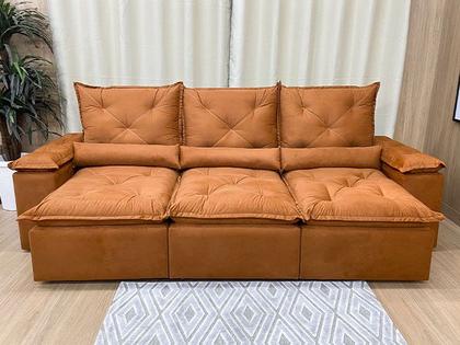 Sofá 5 Lugares Retrátil Reclinável 2,70 metros Alpoim Estofados Terracota 22 Athenas Imagem de Sofá 5 Lugares Retrátil Reclinável 2,70 metros Alpoim Estofados Terracota 22 Athenas