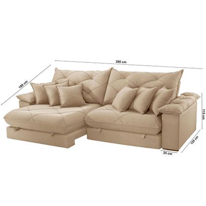 Imagem de Sofá Ágata Linho Dois Módulos de 120cm B25 Meu Sofá Online