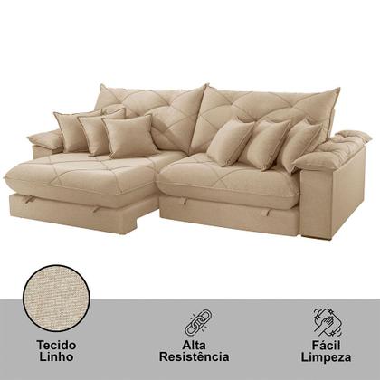 Imagem de Sofá Ágata Linho Dois Módulos de 120cm B25 Meu Sofá Online