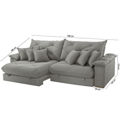 Imagem de Sofá Ágata Linho Dois Módulos de 120cm B25 Meu Sofá Online