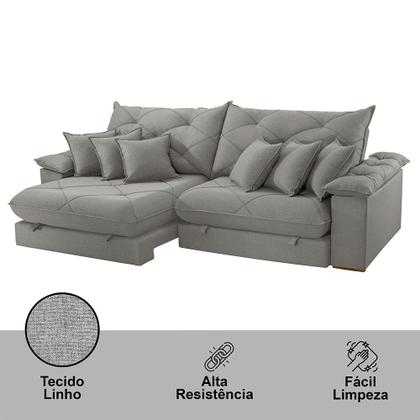 Imagem de Sofá Ágata Linho Dois Módulos de 120cm B25 Meu Sofá Online