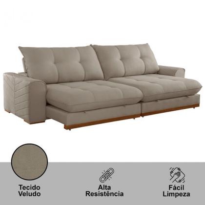 Imagem de Sofá Argo Veludo 250 cm B25cm Meu Sofá Online