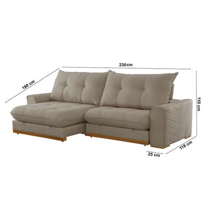 Imagem de Sofá Argo Veludo 250 cm B25cm Meu Sofá Online