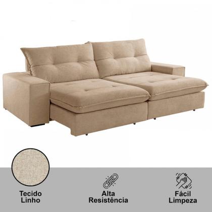 Imagem de Sofá Athenas Linho 02 Módulos 100 cm B25cm Meu Sofá Online