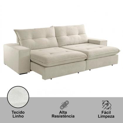Imagem de Sofá Athenas Linho 02 Módulos 100 cm B25cm Meu Sofá Online