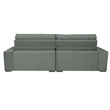 Imagem de Sofá Austin 2,82m Retrátil, Reclinável com Molas no Assento e Almofadas, Suede Grafite Cama inBox