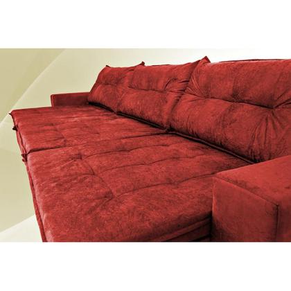 Imagem de Sofá Austrália. 3,52 Mts Retrátil, Reclinável Com Molas e Pillow no Assento Tecido Suede
