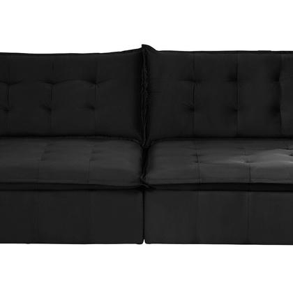 Imagem de Sofá Bahia Modular 6 Lugares 290cm com Molas Retrátil e Reclinável Yescasa Preto
